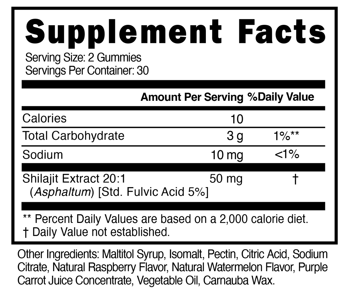 Shilajit vitality gummies